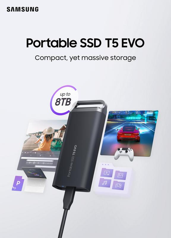 T5 EVO. A Samsung akár 8 TB-os hordozható SSD meghajtója. HOL Magazin 2023.